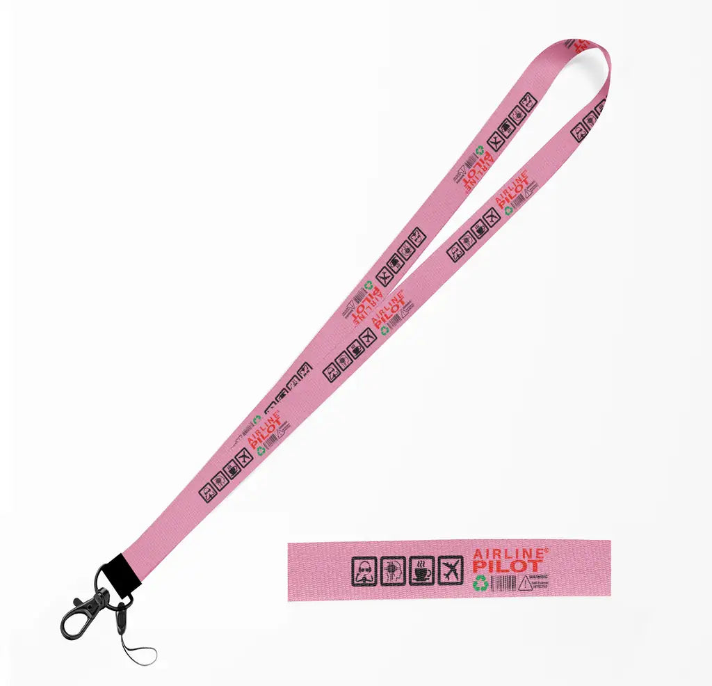 Airline Pilot Label lanyard - pink