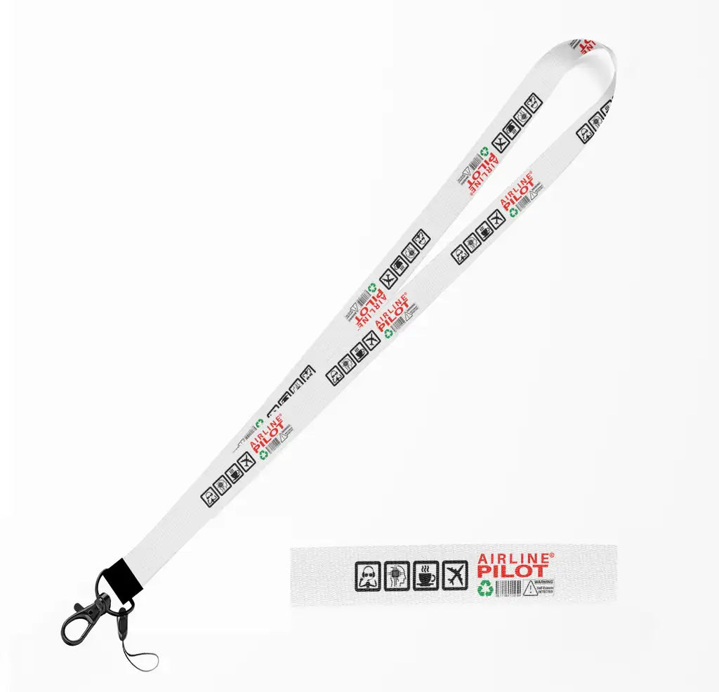 Airline Pilot Label lanyard - white