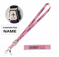 Thumbnail for Airline Pilot Label seat belt lanyard - pink with name