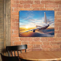 Thumbnail for Airliner Jet Cruising over Clouds Printed Metal Sign