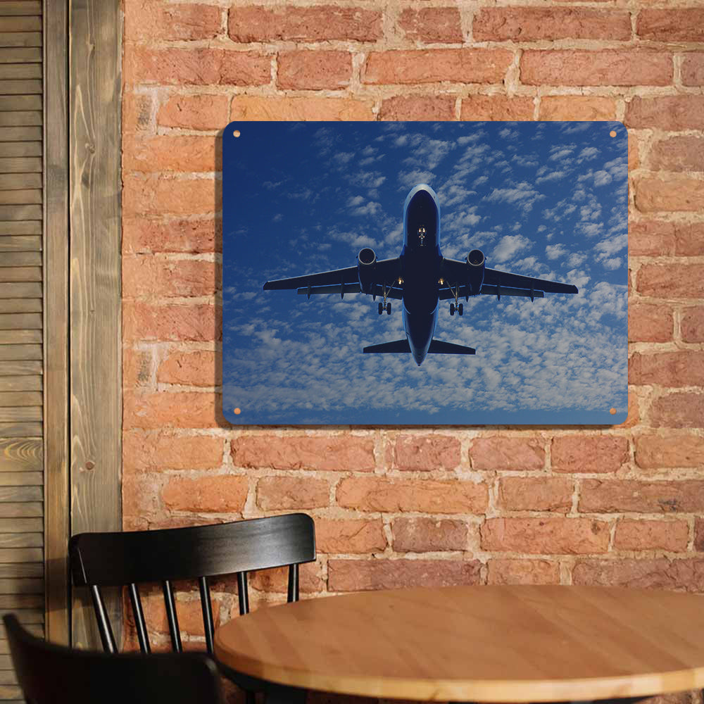 Airplane From Below Printed Metal Sign