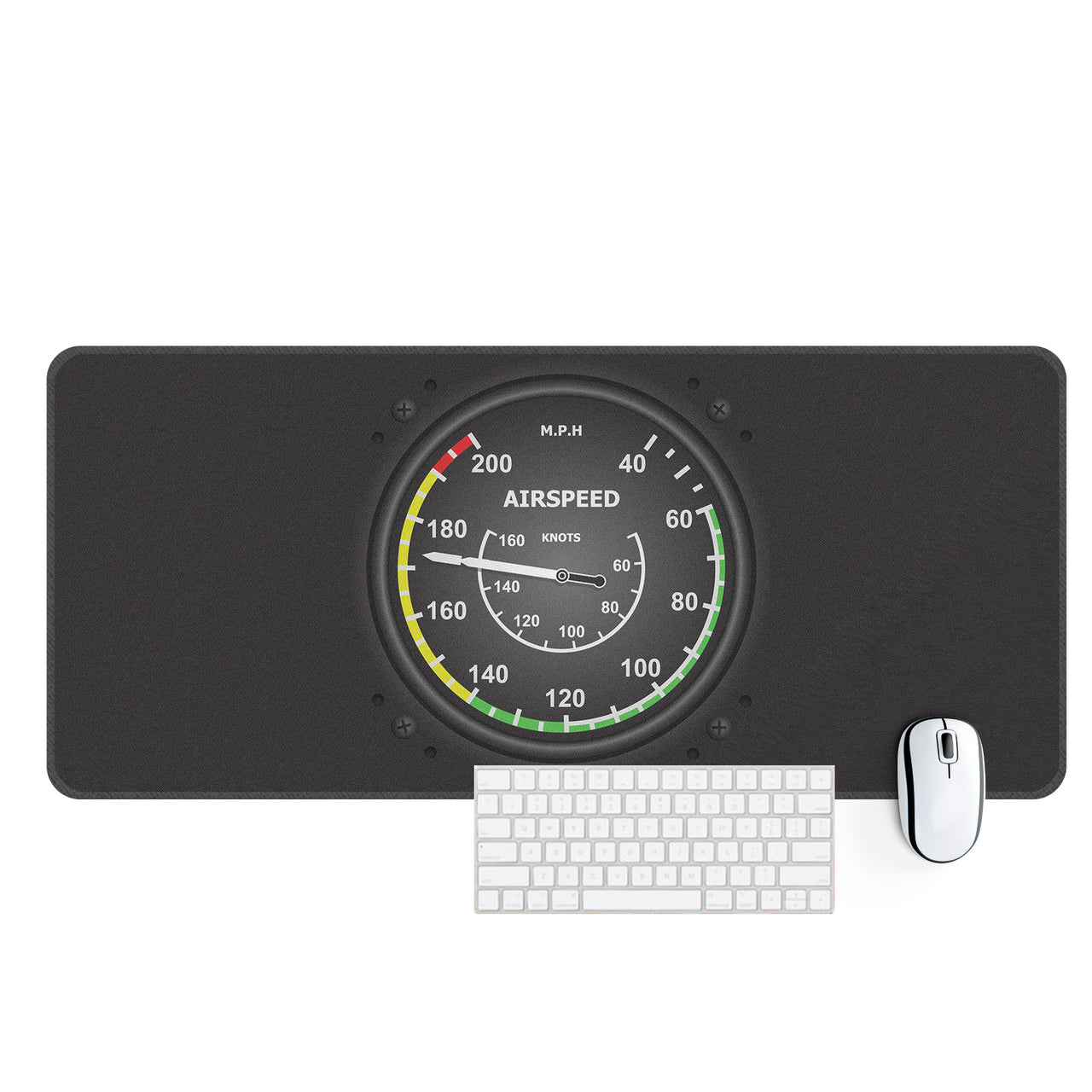 Airplane Instruments-Airspeed Designed Desk Mats