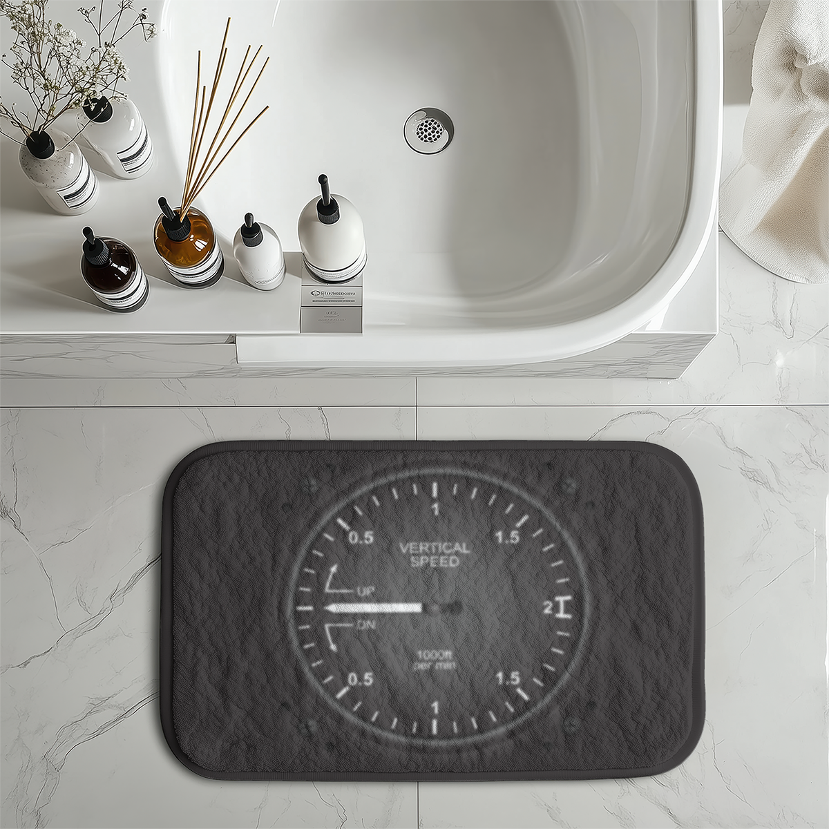 Airplane Instruments-Vertical Speed Designed Bath Mats
