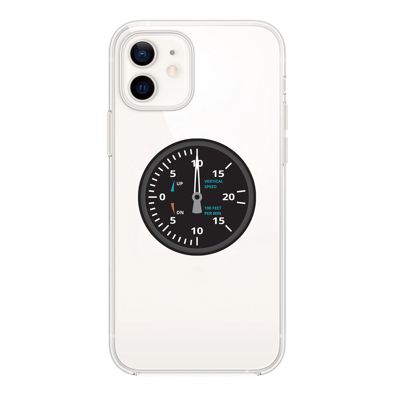 Airplane Instruments (Vertical Speed) Designed Transparent Silicone iPhone Cases