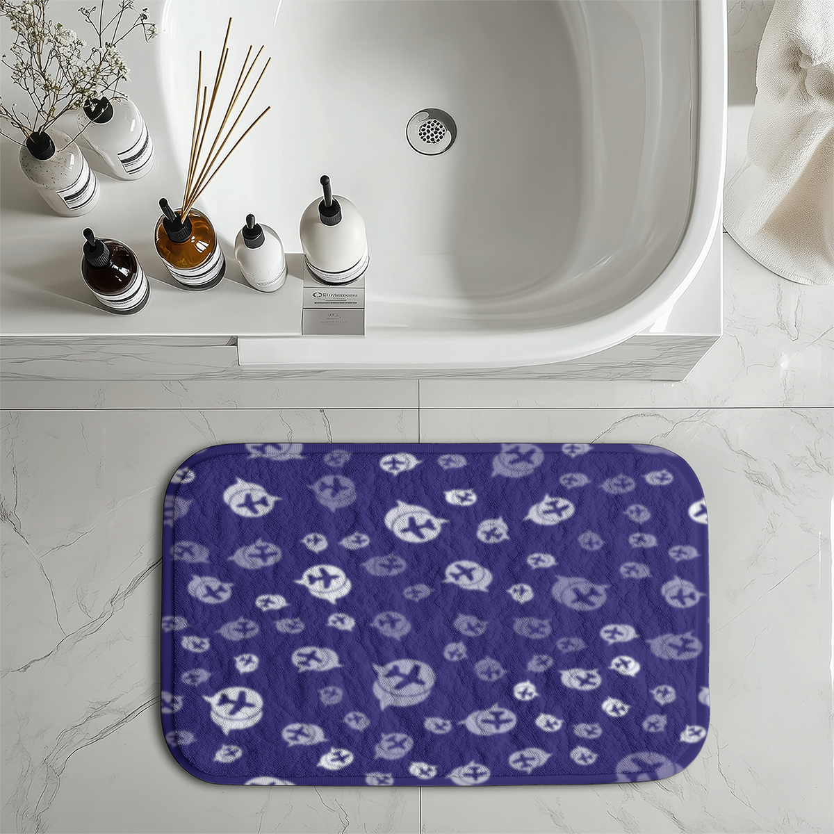 Airplane Notification Theme Designed Bath Mats