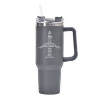 Thumbnail for Airplane Shape Aviation Alphabet Designed 40oz Stainless Steel Car Mug With Holder