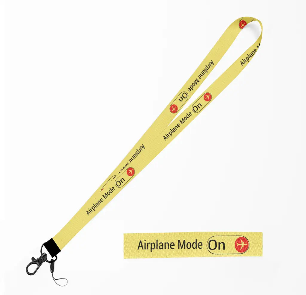 Airplane Mode On lanyard - yellow