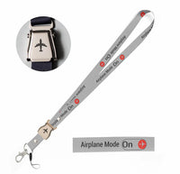 Thumbnail for Airplane Mode On seat belt lanyard - light gray