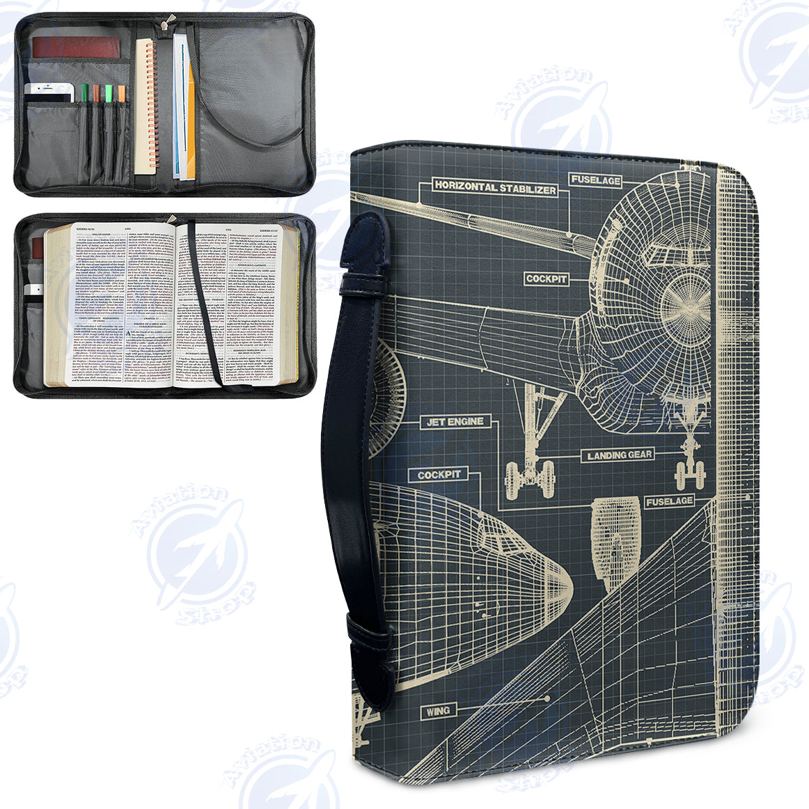 Airplanes Fuselage & Details Designed PU Accessories Bags