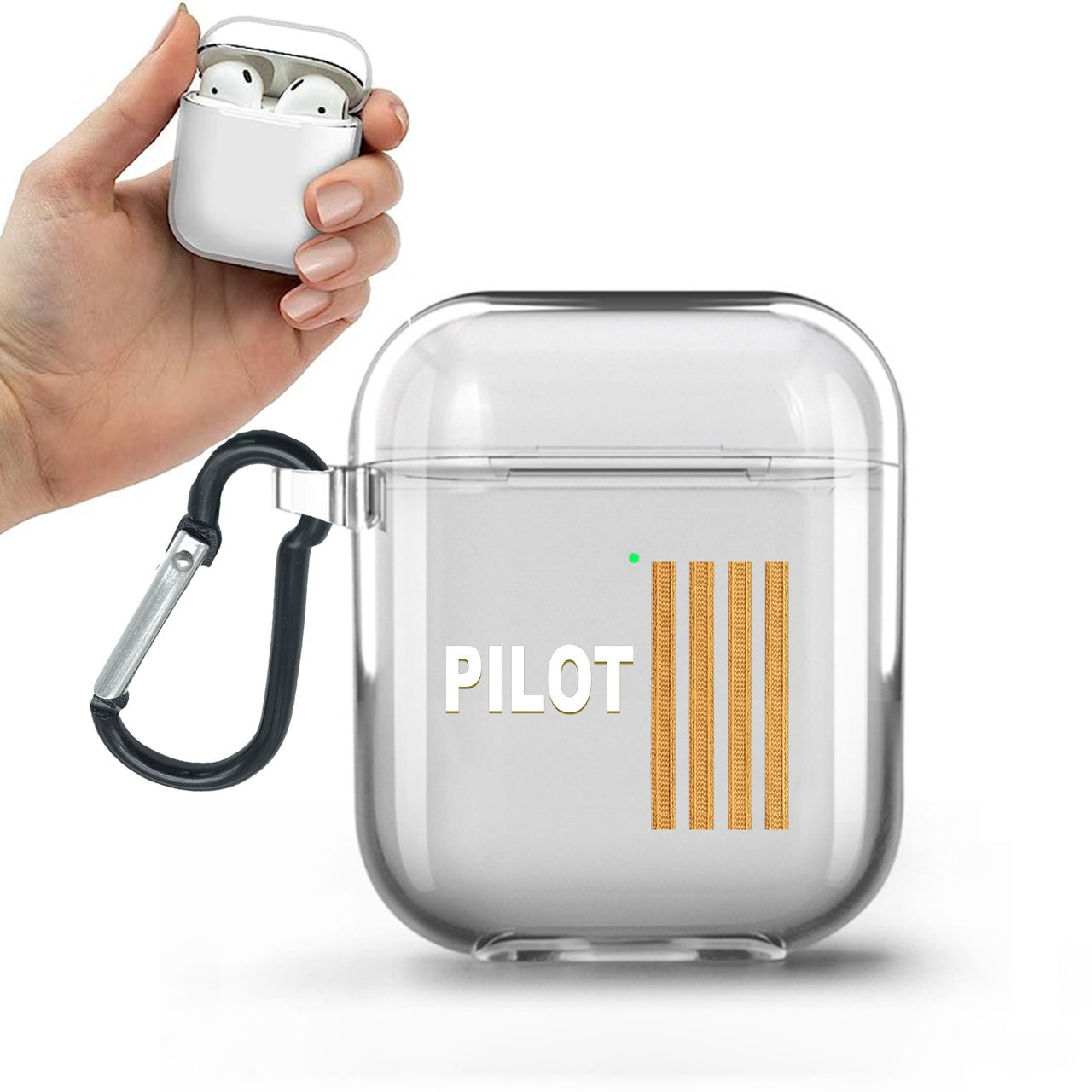 PILOT & Pilot Epaulettes (4,3,2 Lines) Designed Transparent Earphone AirPods Cases