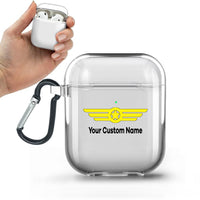 Thumbnail for Custom Name (Badge 6) Designed Transparent Earphone AirPods Cases