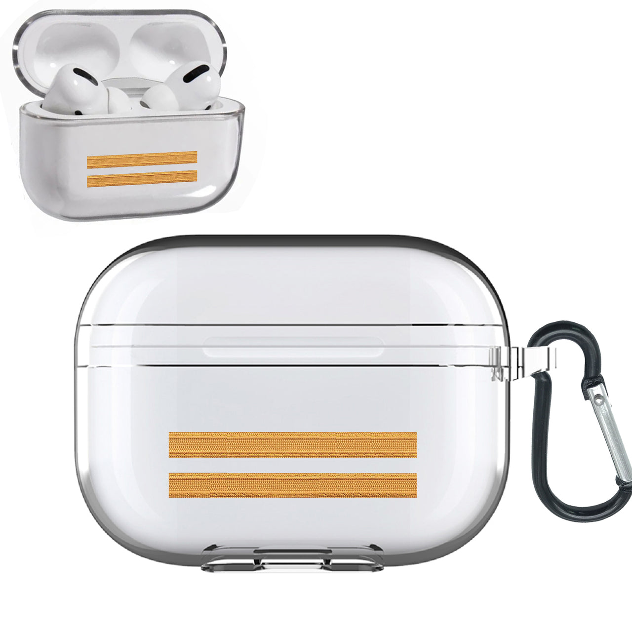 Golden Pilot Epaulettes (4,3,2 Lines) Designed Transparent Earphone AirPods "Pro" Cases
