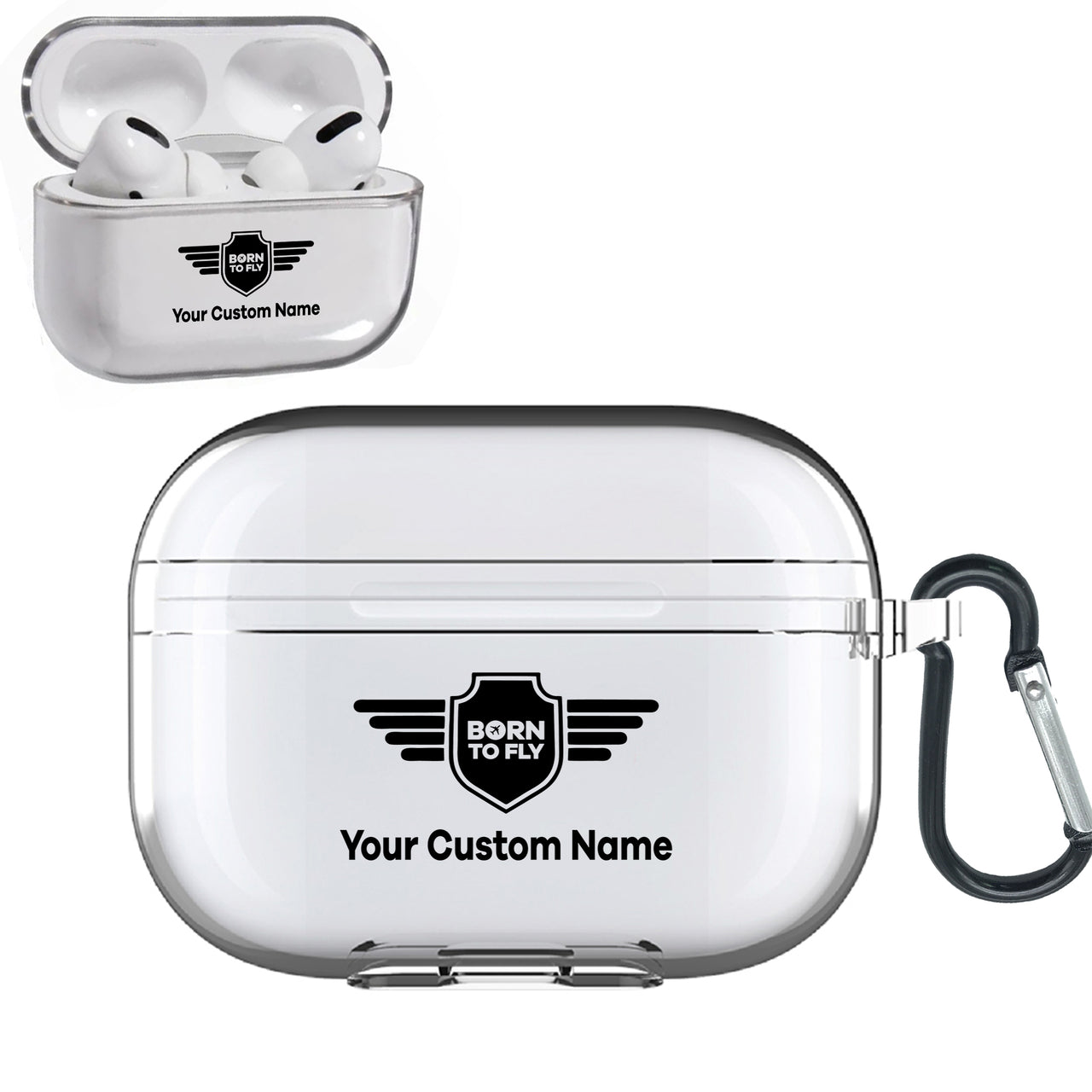 Custom Name (Badge 5) Designed Transparent Earphone AirPods "Pro" Cases