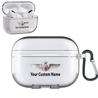 Thumbnail for Custom Name (US Air Force & Star) Designed Transparent Earphone AirPods 