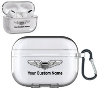 Thumbnail for Custom Name (Military Badge) Designed Transparent Earphone AirPods 