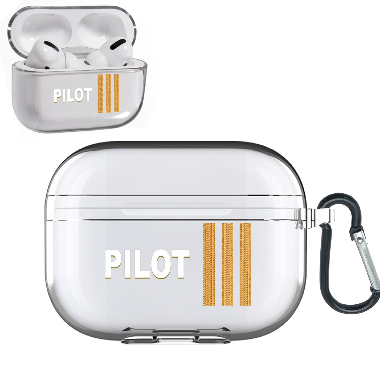 PILOT & Pilot Epaulettes (4,3,2 Lines) Designed Transparent Earphone AirPods "Pro" Cases