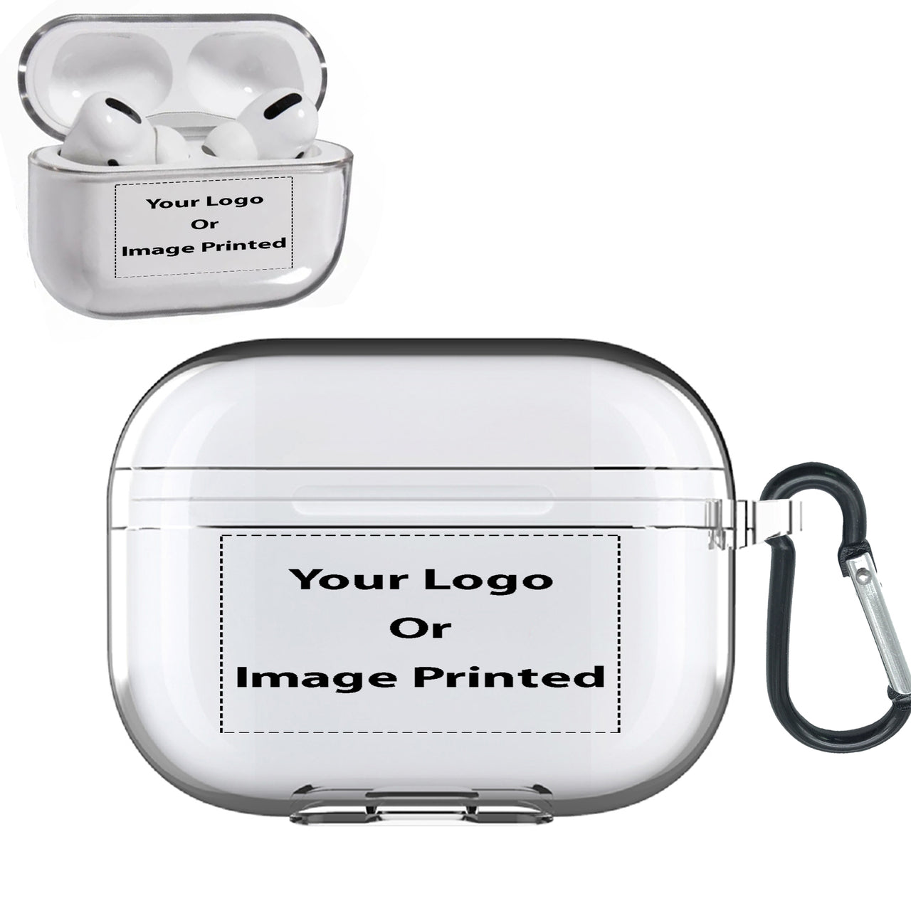 Custom Design Image Logo Designed Transparent Earphone AirPods "Pro" Cases