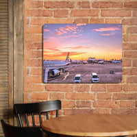 Thumbnail for Airport Photo During Sunset Printed Metal Sign
