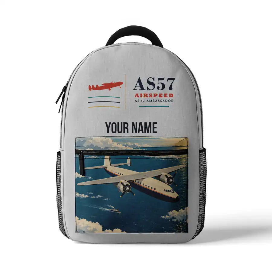 Airspeed AS.57 Ambassador - 3D Backpack - White + Name
