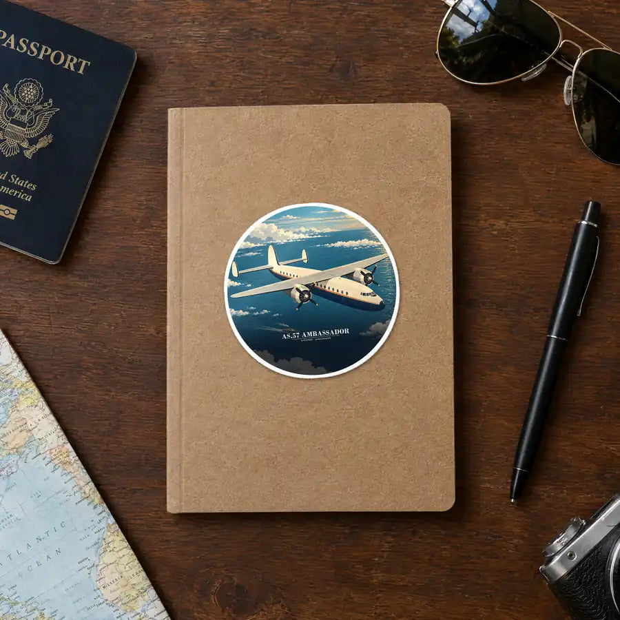 Airspeed AS.57 Ambassador - 3D - Circle Sticker - Notebook