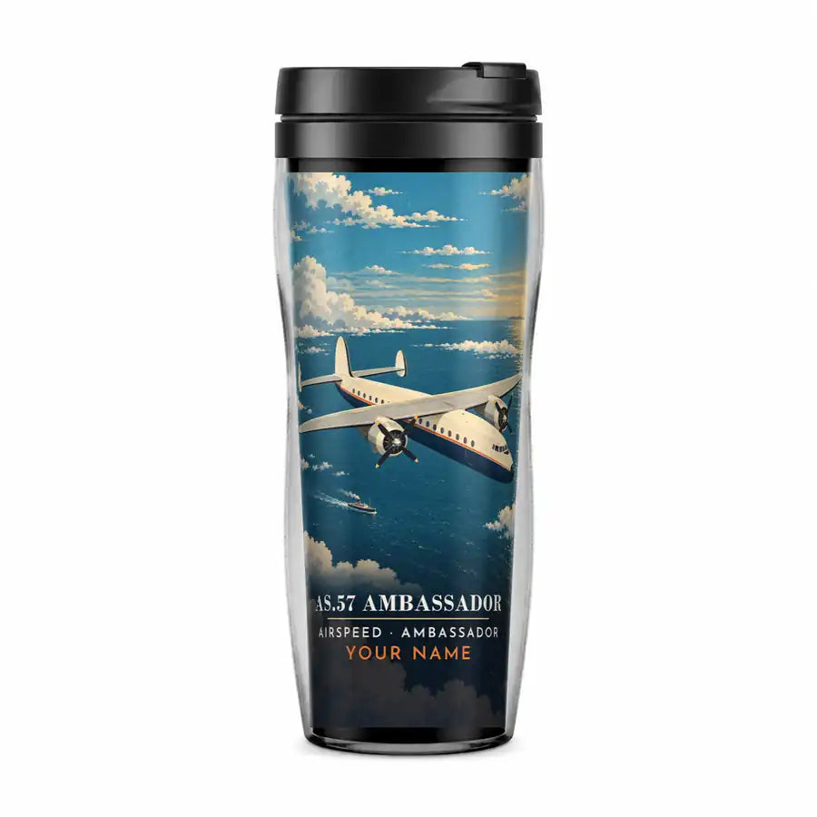 Airspeed AS.57 Ambassador - 3D + Name - Plastic (No Holder) - Full Print