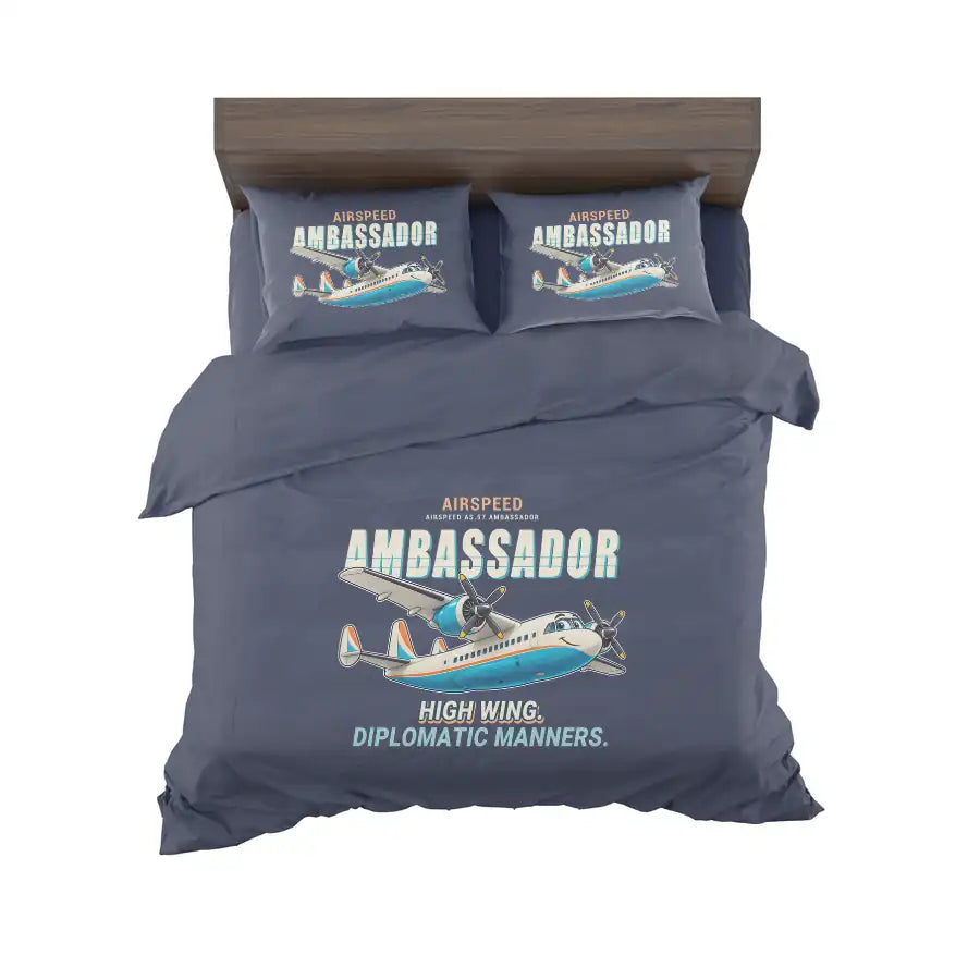 Airspeed AS.57 Ambassador - Cartoon - Bedding Set - Navy Blue