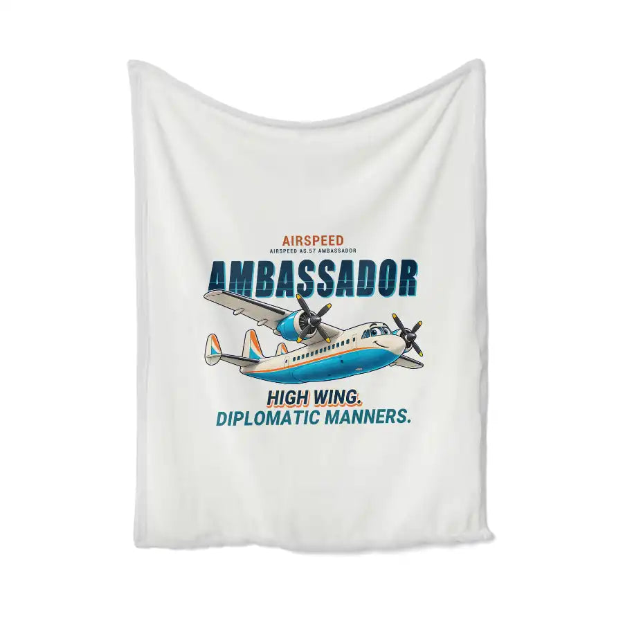 Airspeed AS.57 Ambassador - Cartoon - Blanket - White