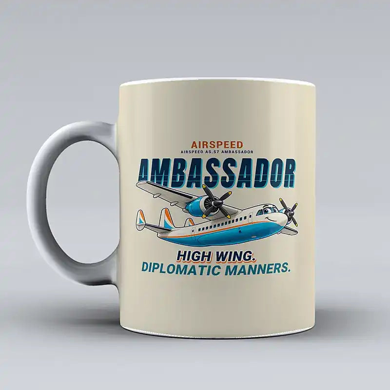 Airspeed AS.57 Ambassador - Cartoon - Mug - Beige