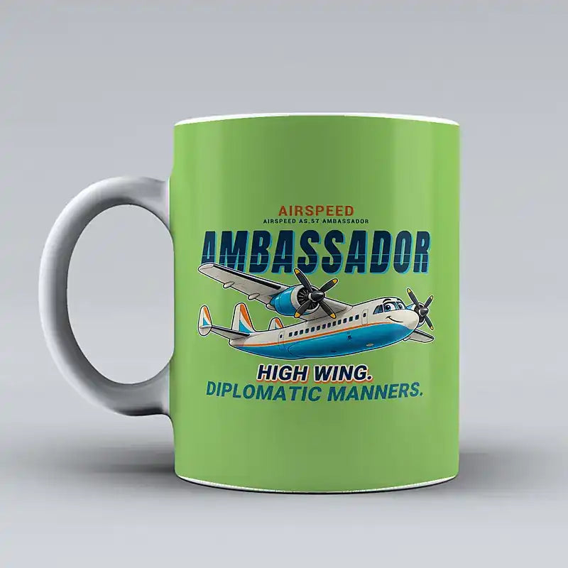 Airspeed AS.57 Ambassador - Cartoon - Mug - Light Green