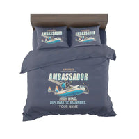 Thumbnail for Airspeed AS.57 Ambassador - Cartoon + Name - Bedding Set - Navy Blue