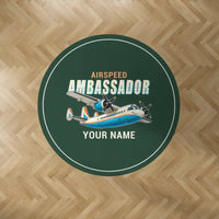 Thumbnail for Airspeed AS.57 Ambassador - Cartoon + Name - Round Carpet - Dark Green