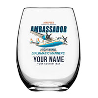 Thumbnail for Airspeed AS.57 Ambassador - Cartoon + Name - Water & Drink Glass
