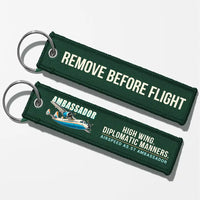 Thumbnail for Airspeed AS.57 Ambassador Aviator Key Chains - Dark Green - Cartoon - Remove Before Flight
