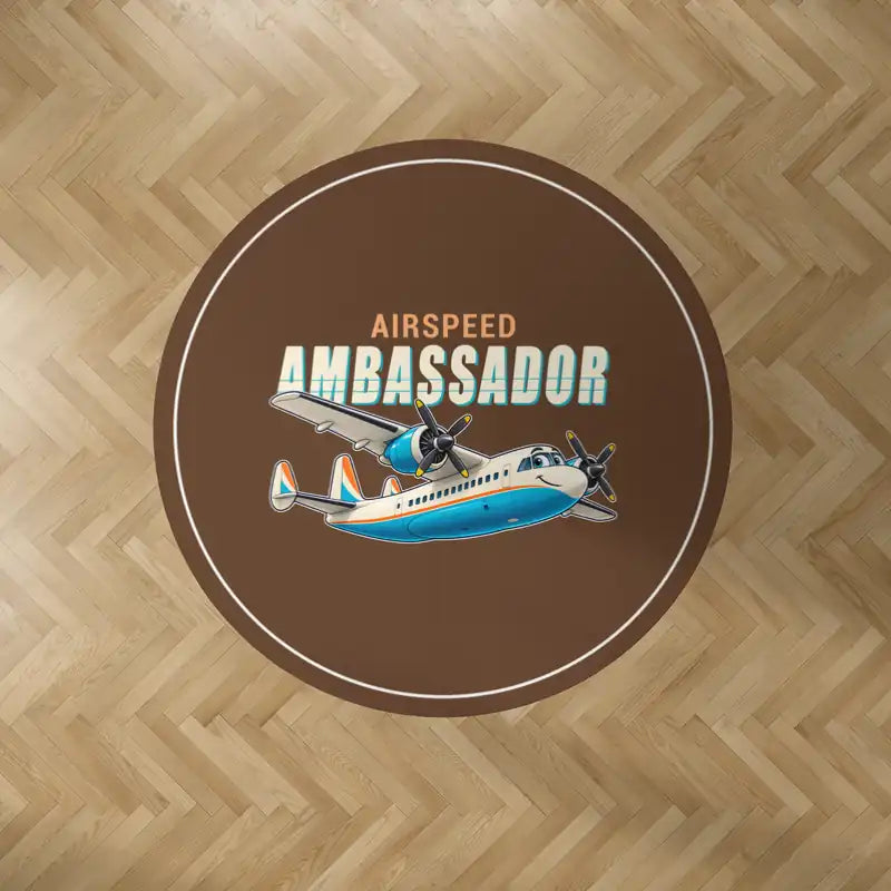 Airspeed AS.57 Ambassador - Cartoon - Round Carpet - Brown