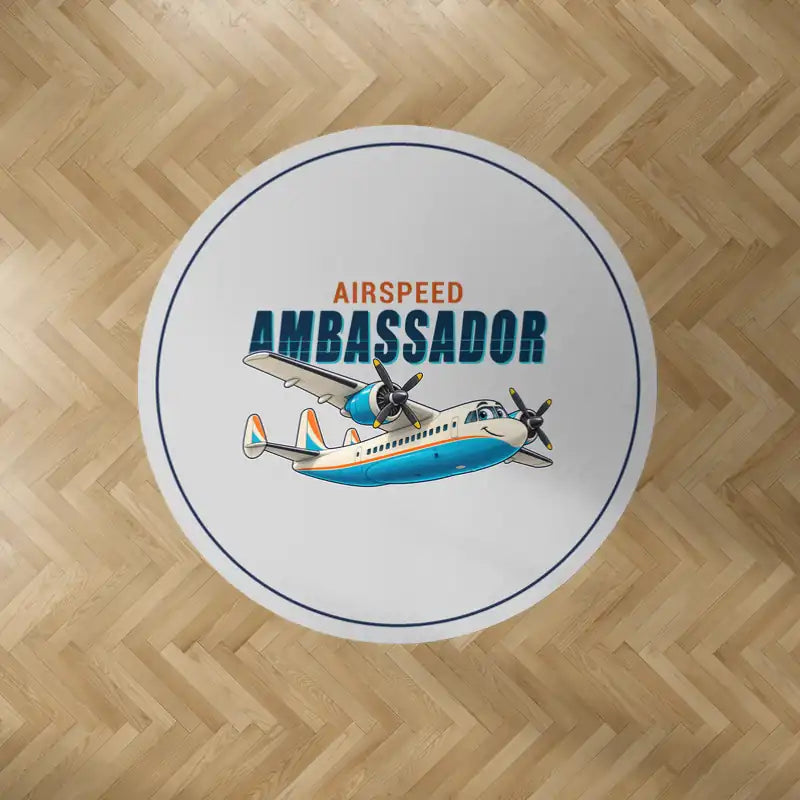 Airspeed AS.57 Ambassador - Cartoon - Round Carpet - Light Gray