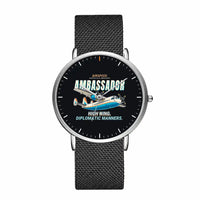 Thumbnail for Airspeed AS.57 Ambassador - Cartoon - Slim Mesh - Silver and Black Stainless Steel Strap