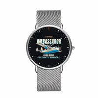 Thumbnail for Airspeed AS.57 Ambassador - Cartoon - Slim Mesh - Silver and Silver Stainless Steel Strap