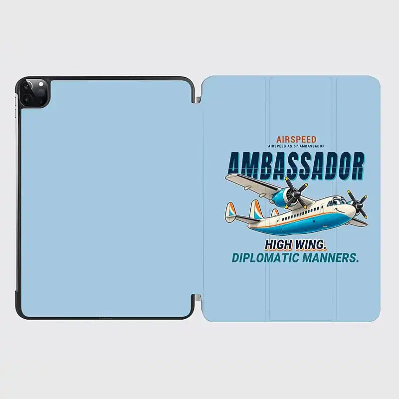 Airspeed AS.57 Ambassador - Cartoon - iPad Case - Light Blue