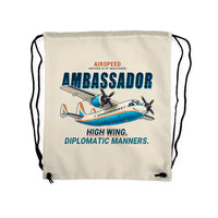 Thumbnail for Airspeed AS.57 Ambassador - Drawstring Bag - Cartoon - Beige