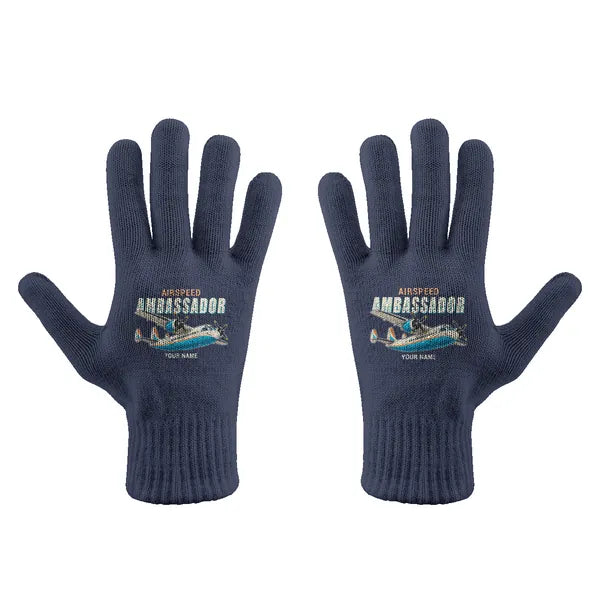 Airspeed AS.57 Ambassador - Gloves - Full - Cartoon + Name - Navy Blue