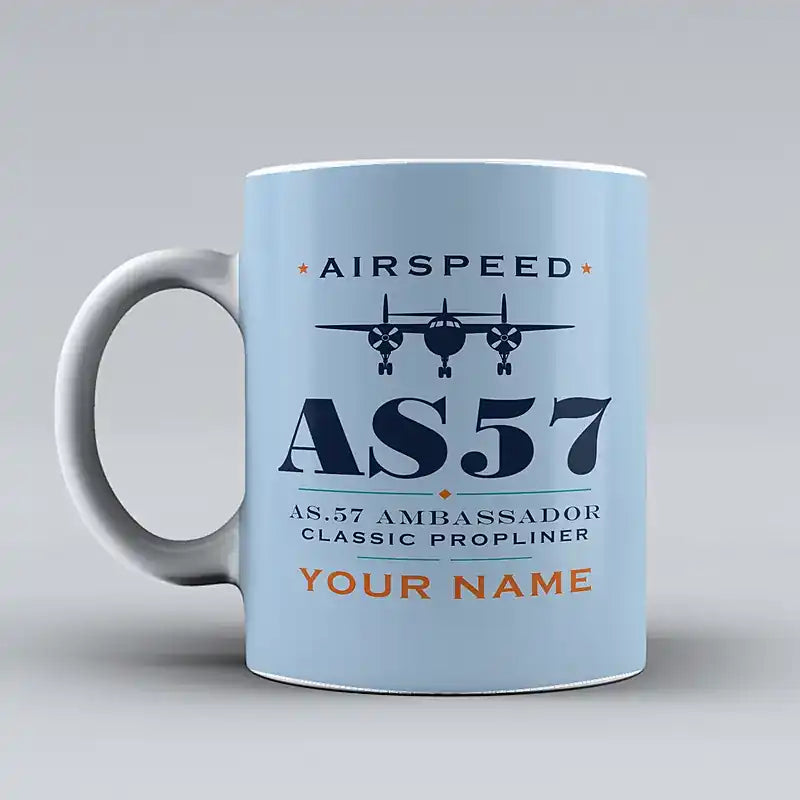 Airspeed AS.57 Ambassador - Heritage + Name - Mug - Light Blue