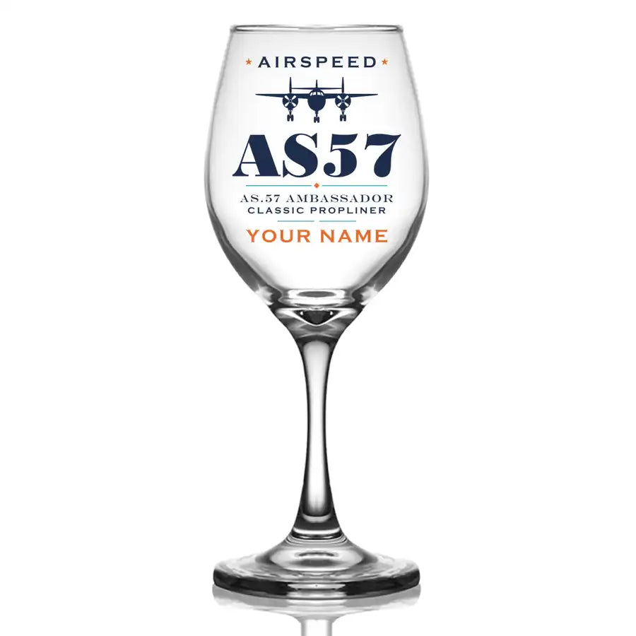 Airspeed AS.57 Ambassador - Heritage + Name - Wine Glass