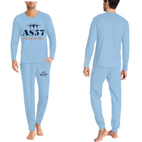 Thumbnail for Airspeed AS.57 Ambassador - Men Pajamas - Heritage Chest + Name - Light Blue
