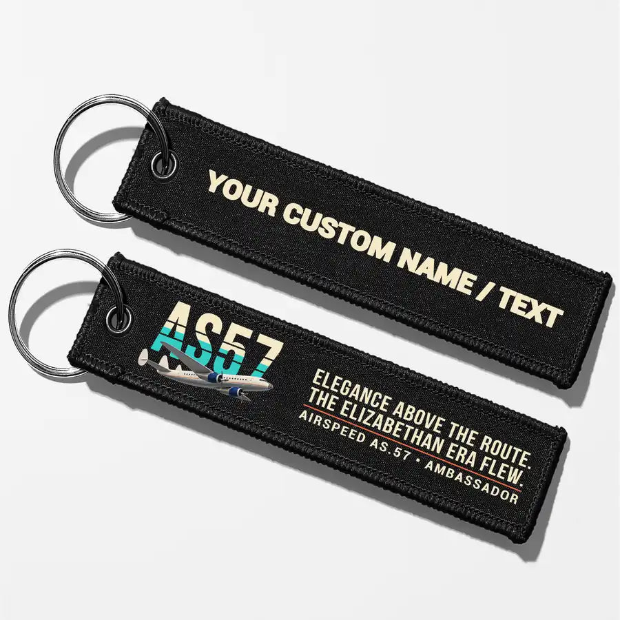 Airspeed AS.57 Ambassador Aviator Key Chains - Black - Original - Personalized