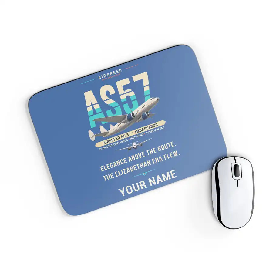 Airspeed AS.57 Ambassador - Original + Name - Mouse Pad - Blue