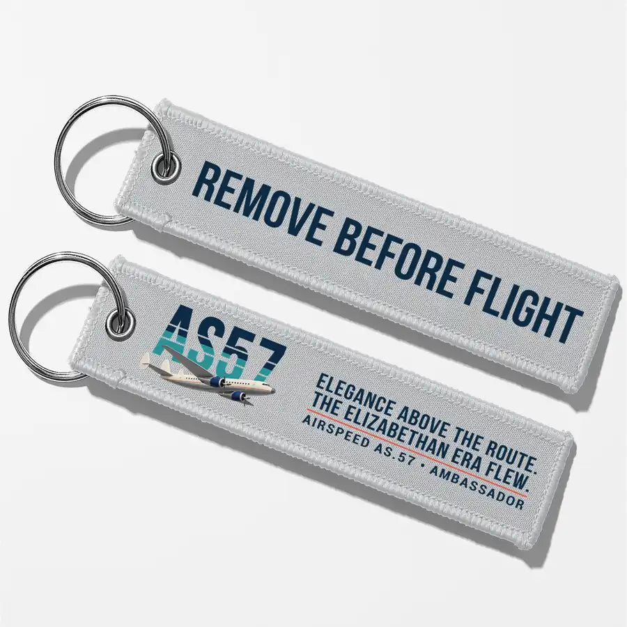 Airspeed AS.57 Ambassador Aviator Key Chains - Light Gray - Original - Remove Before Flight