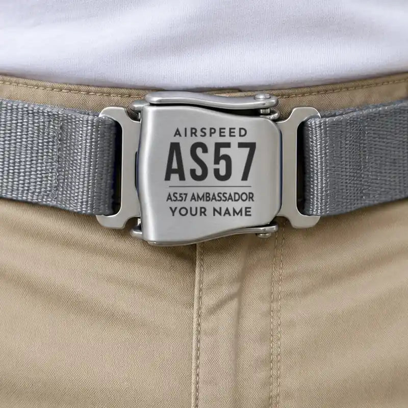 Airspeed AS.57 Ambassador - Seat Belt - Tag + Name - Gray