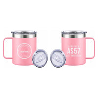 Thumbnail for Airspeed AS.57 Ambassador - Stainless Steel Mug - Tag + Name - Pink