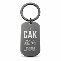 Thumbnail for Akron-Canton Airport CAK - Key Chain - Original Design - Black