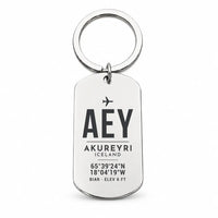 Thumbnail for Akureyri Airport AEY - Key Chain - Original Design - Silver